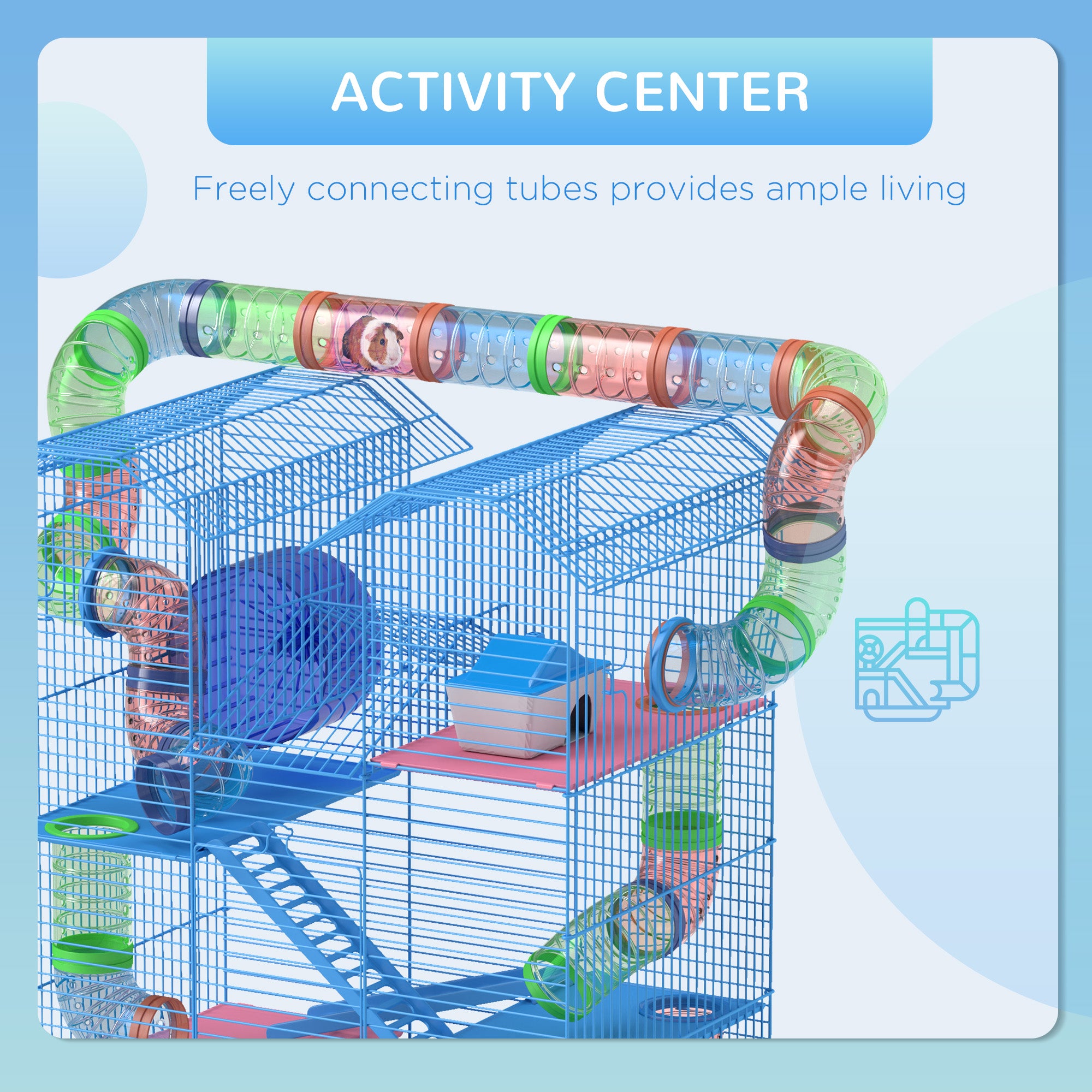 Premium 5 Tier Hamster Cage with Tunnels and Accessories