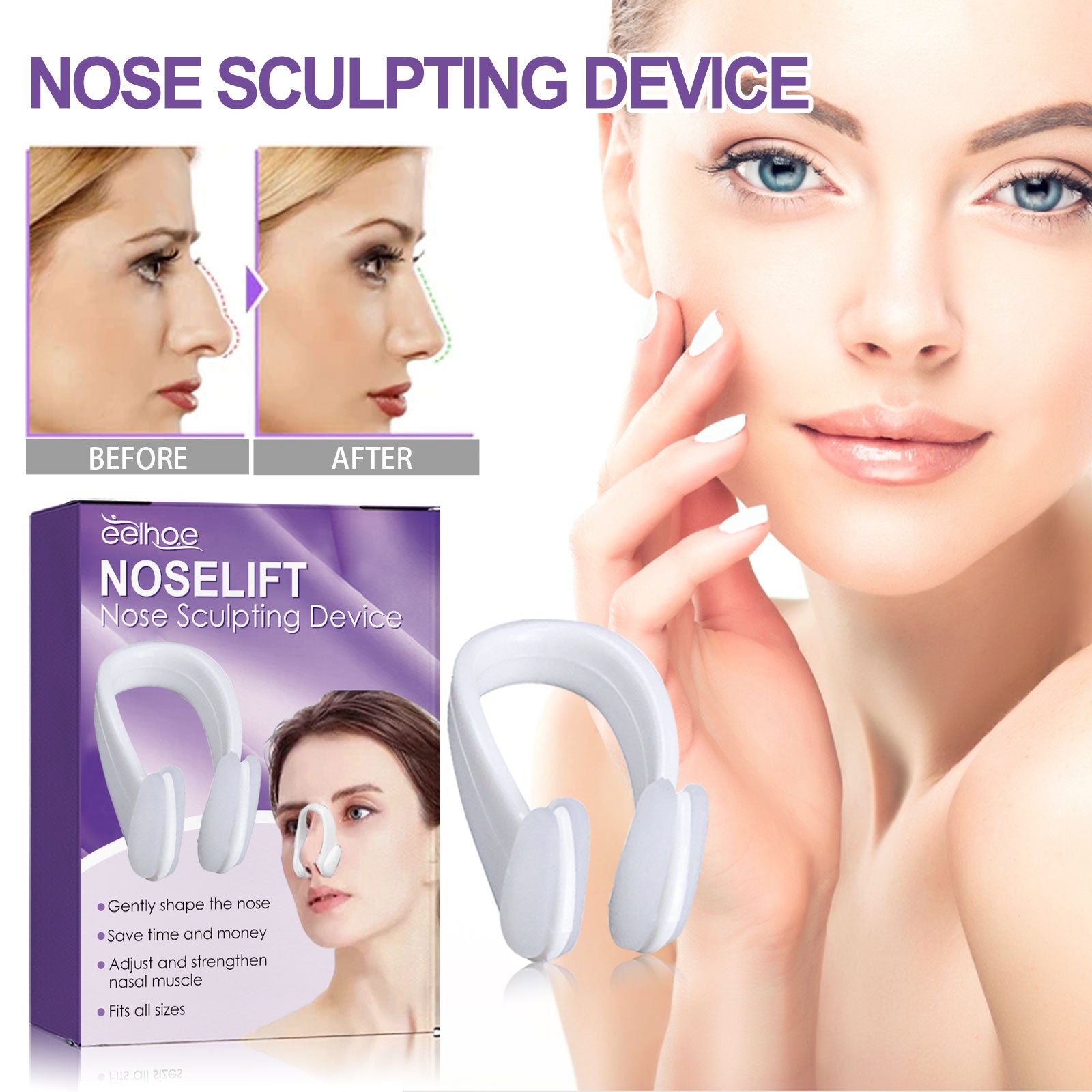 Silicone Nose Shaper Clip with EMS Beauty Massage Support