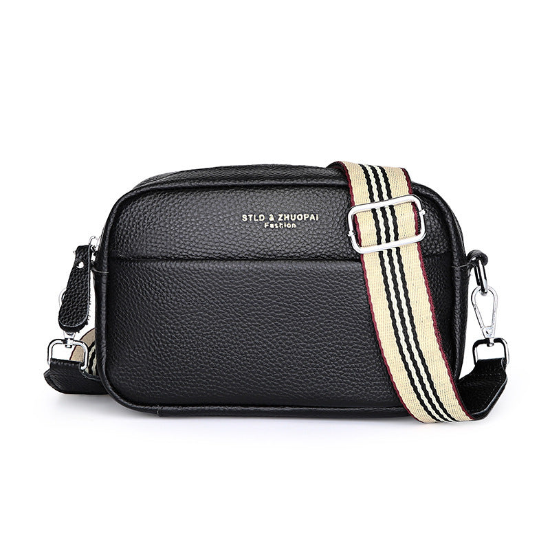 Top Layer Cowhide Small Square Bag Fashion Simple Shoulder Messenger Bag