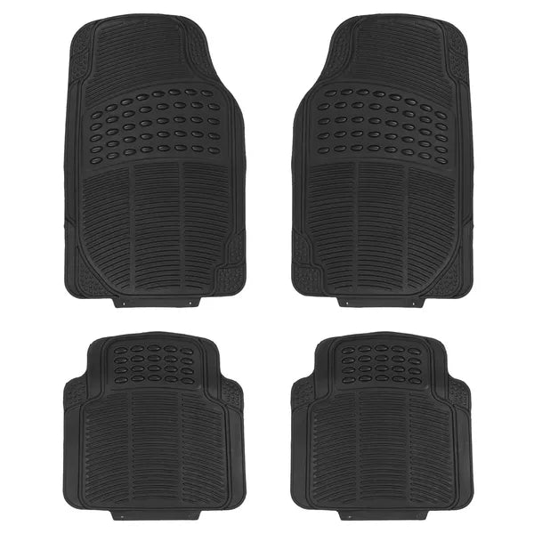 4PCS Heavy Duty Car Floor Mats PVC Anti-Slip Trim-to-Fit Set