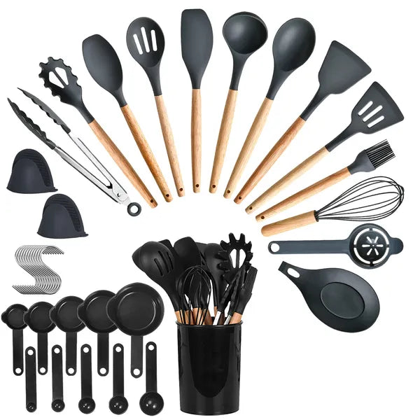 35Pcs Kitchen Utensils Set Complete Cooking Tools with Holder