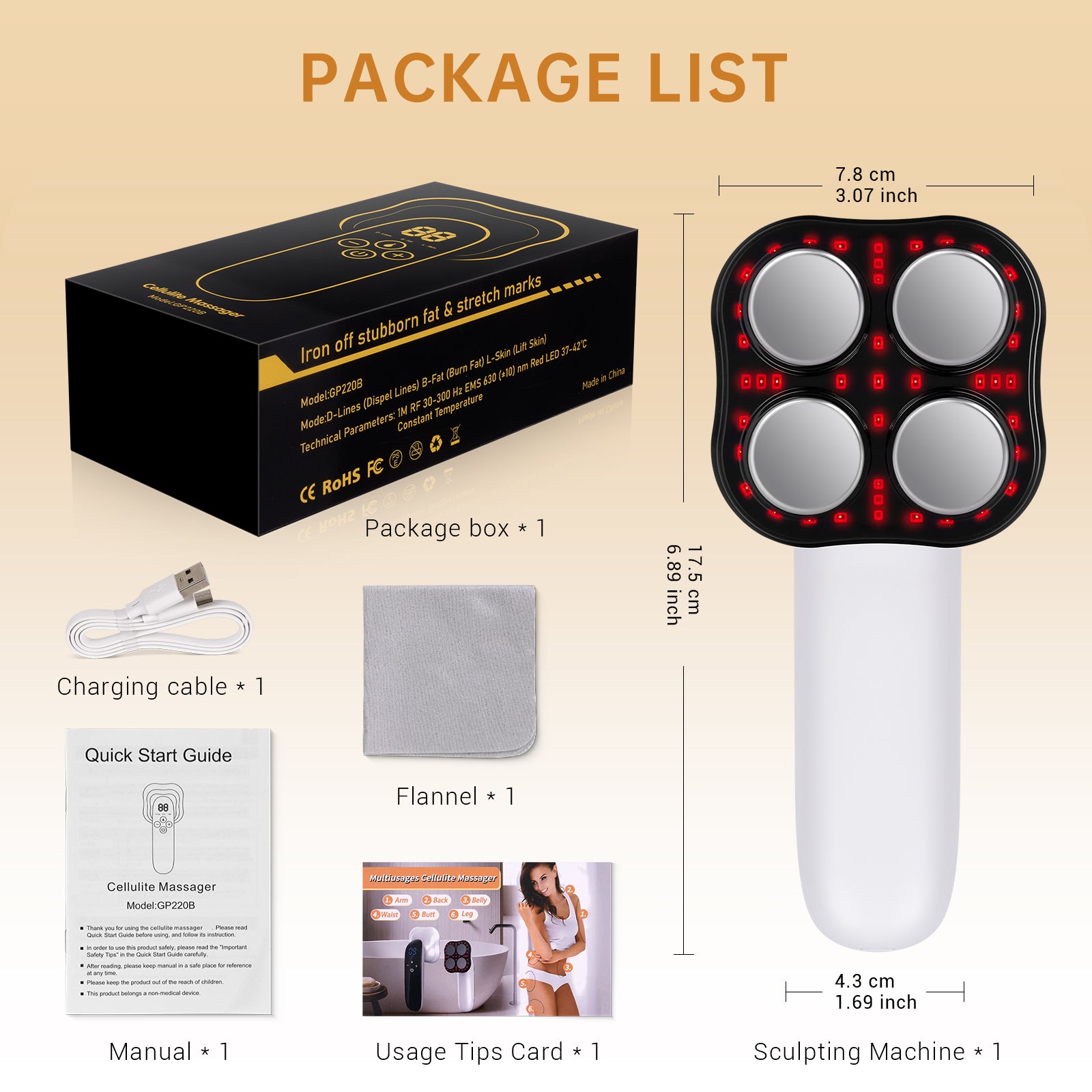 Fat Slimming Device for Body Shaping and Toning