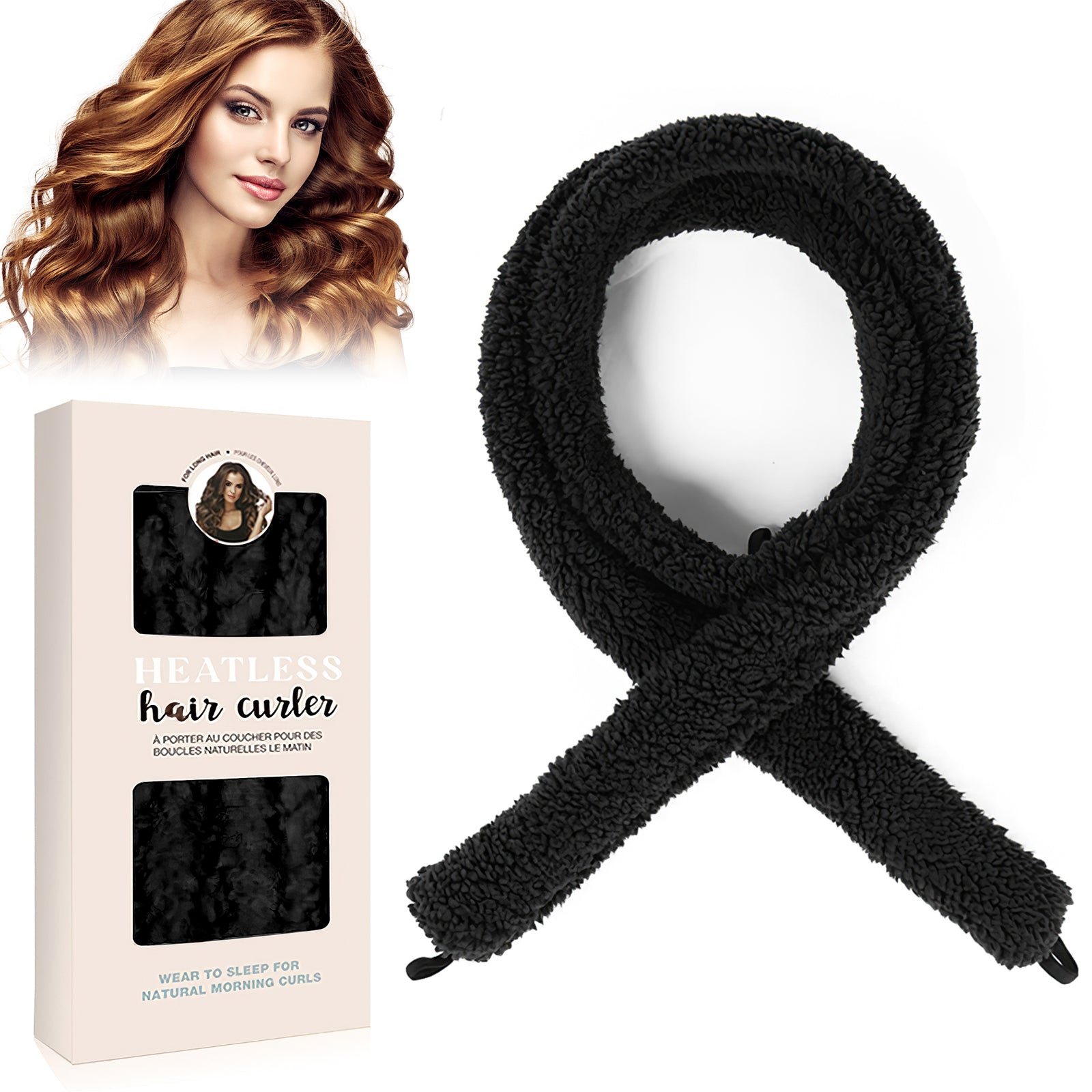 Satin Heatless Hair Curler Overnight Soft Wave Styling Rod Set
