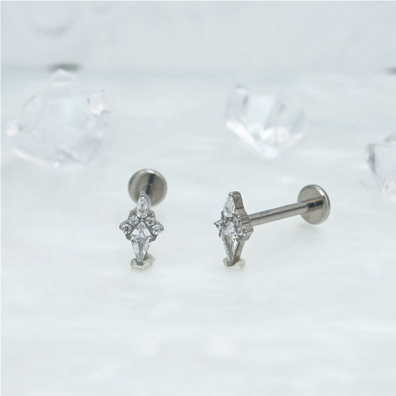 Luxury Geometric Glow Zircon Earrings Floral Crystal Chic