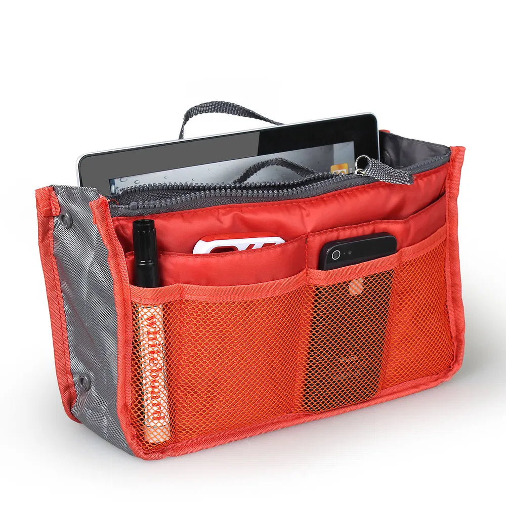 Women Travel Handbag Organizer Insert Multi-Pocket Makeup Bag