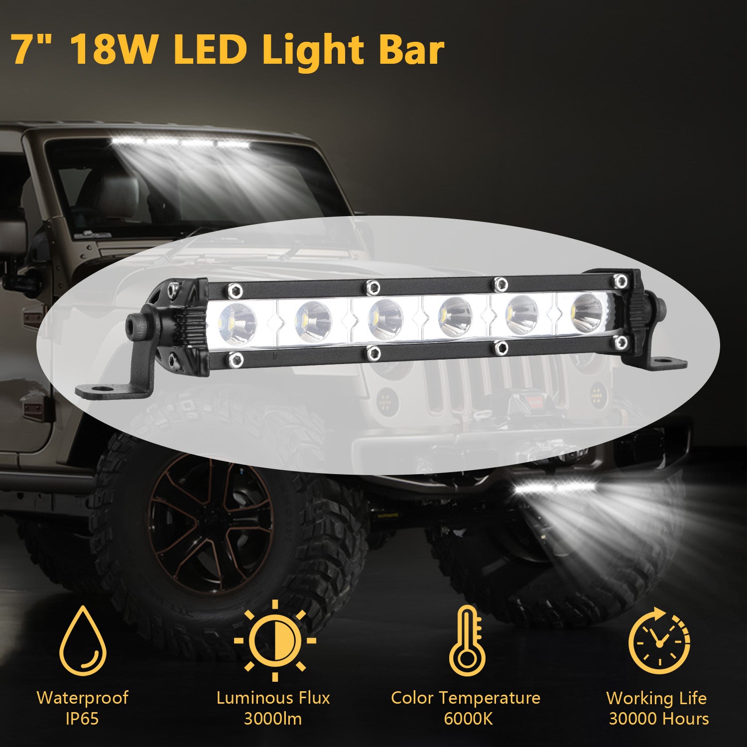 Ultra Slim LED Light Bar Powerful Offroad Spot Beam Work Light