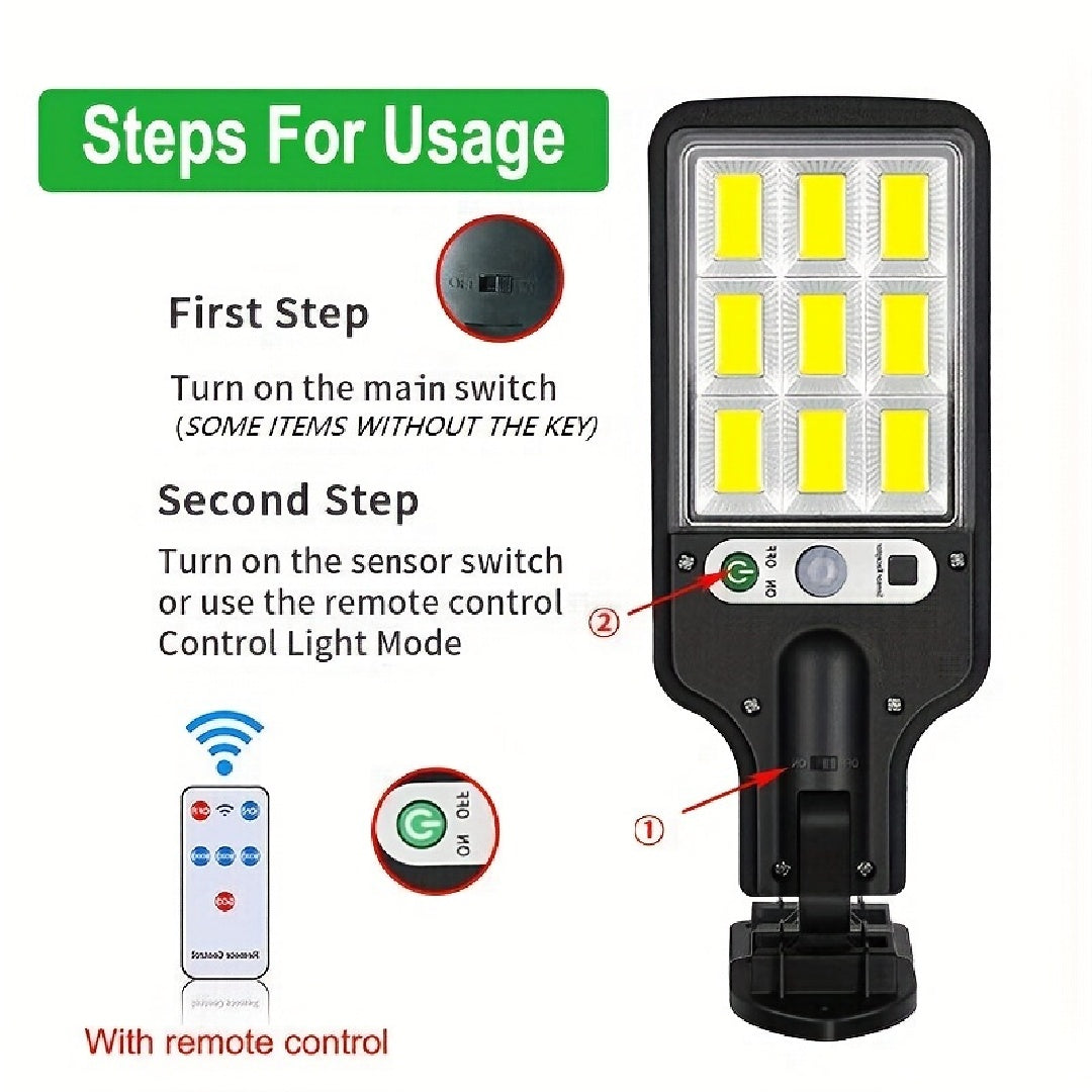 108 LED Solar Street Light Waterproof Motion Sensor Remote Control