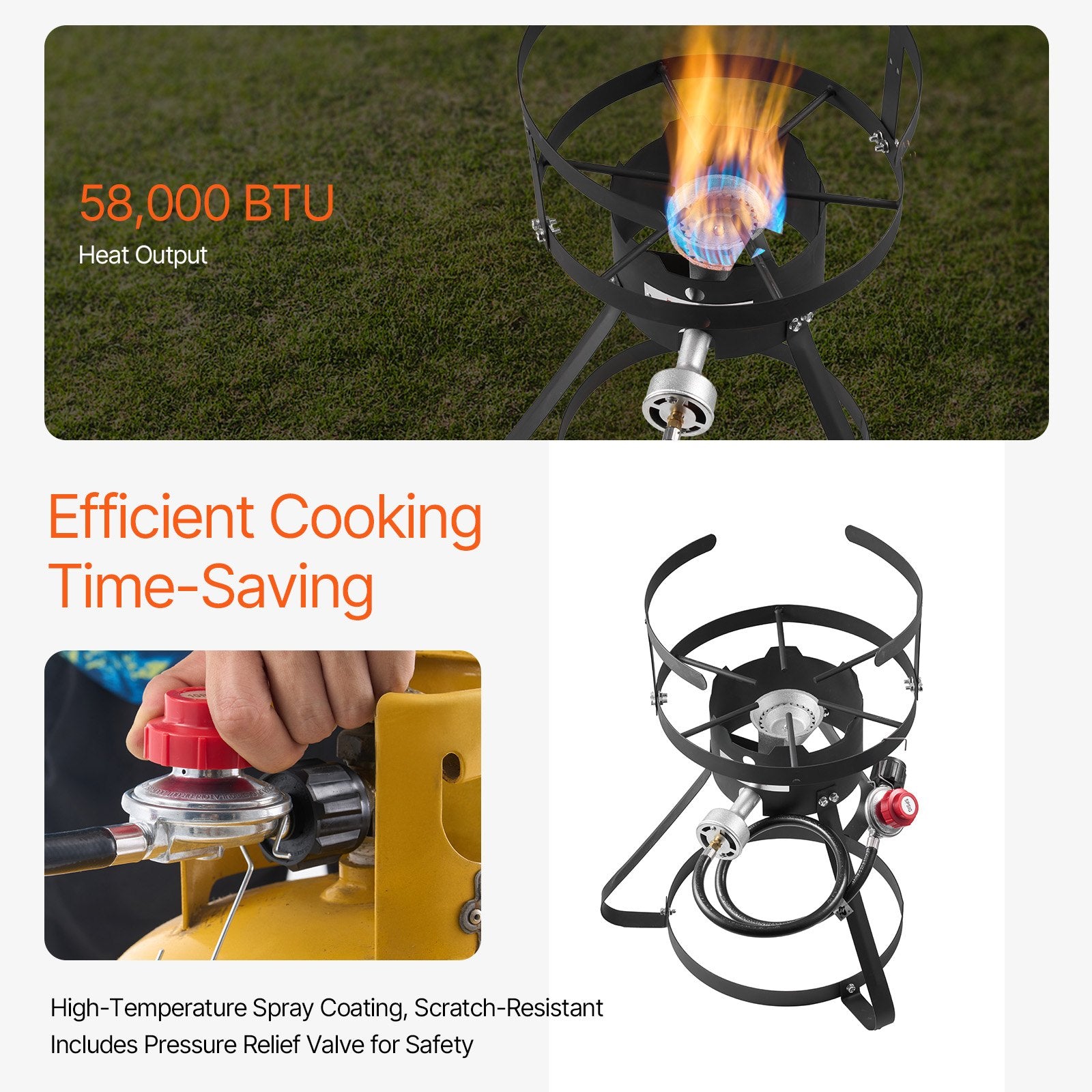 10 Qt Outdoor Propane Deep Fryer Kit Aluminum Fish & Wing Cooker