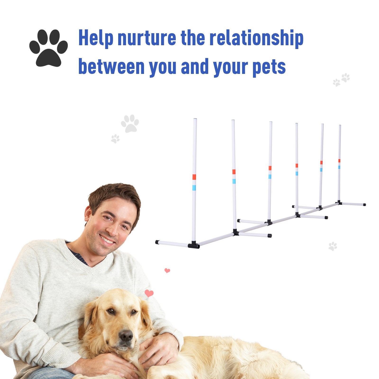 Premium Dog Weave Poles Agility Training Set with Storage Bag