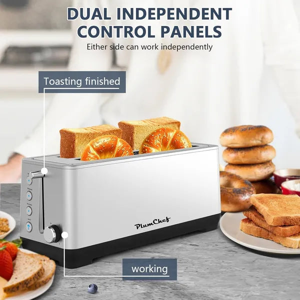 4 Slice Toaster with Extra Wide Slots and 6 Settings