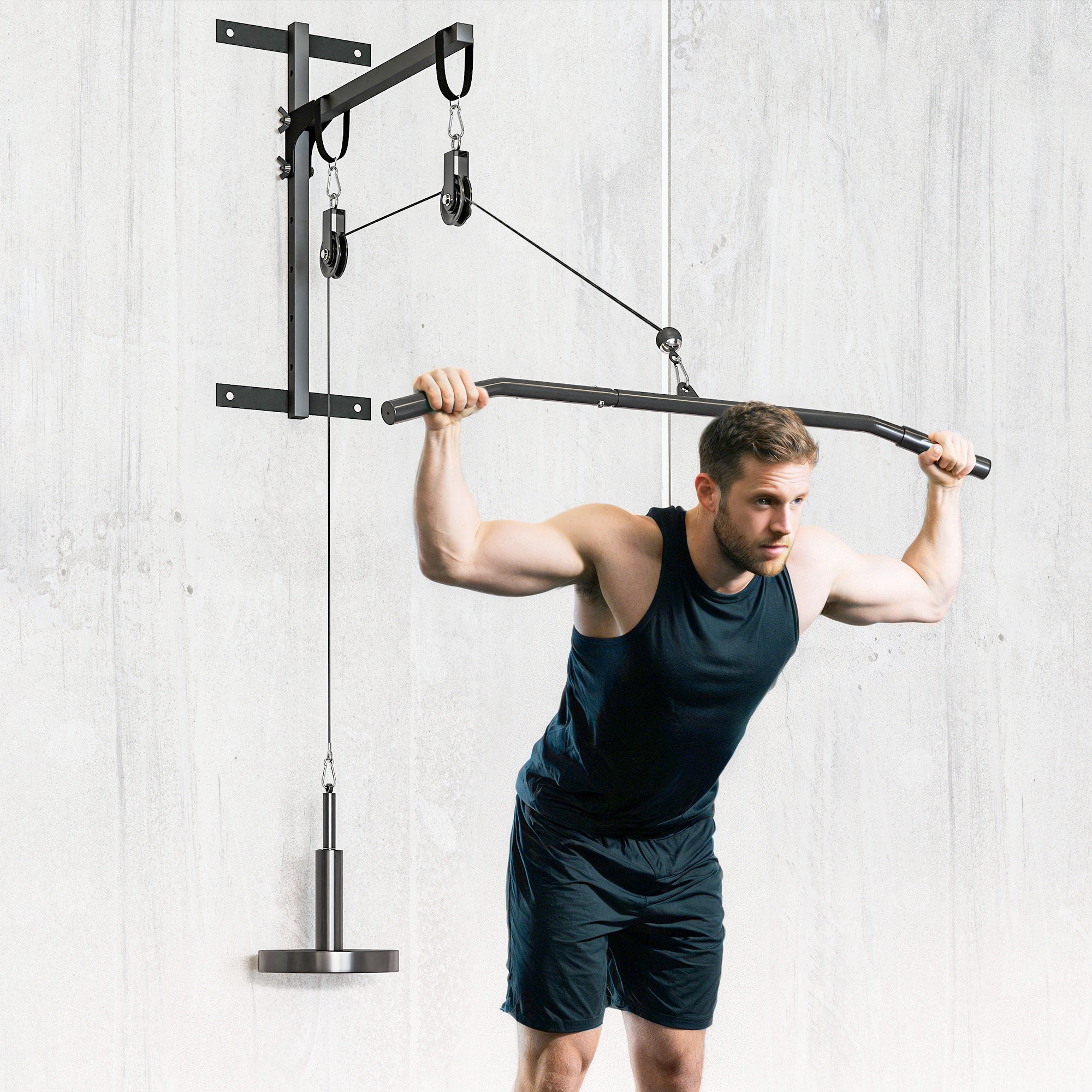 Weight Cable Pulley System with Universal Loading Pin for Strength Training (Red)