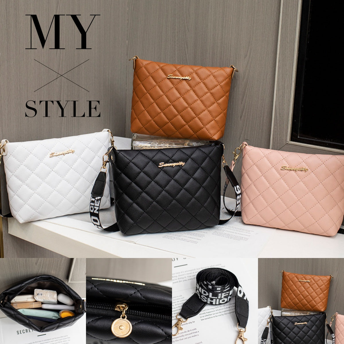 Small Women Messenger Bag Trend Embroidery Chain Shoulder Crossbody Purse