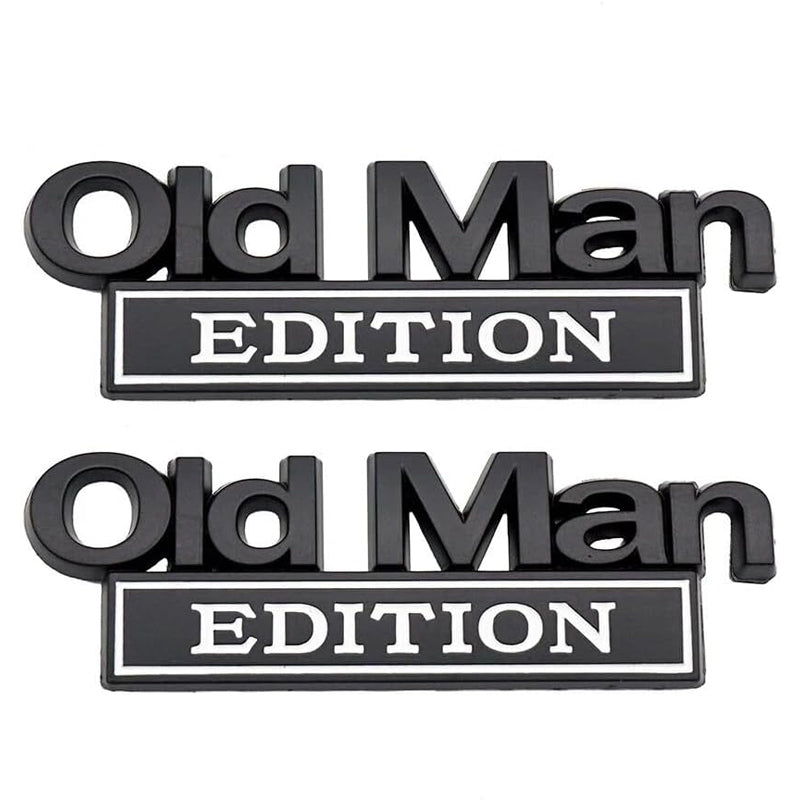 2PCS Old Man Edition 3D Metal Car Emblem Badge