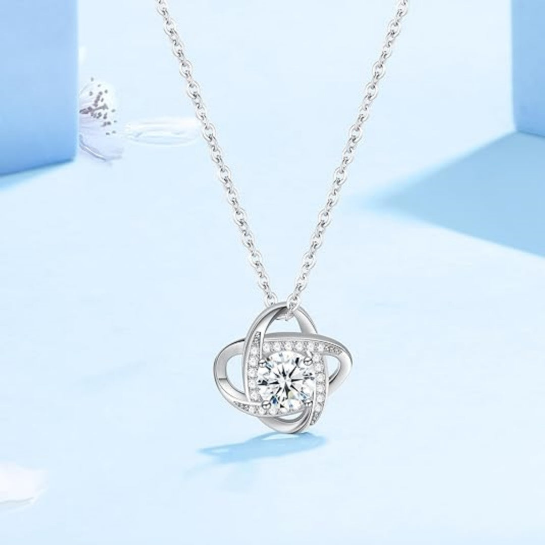 Luxury Crystal Pendant Necklace Elegant Orbit Design Jewelry