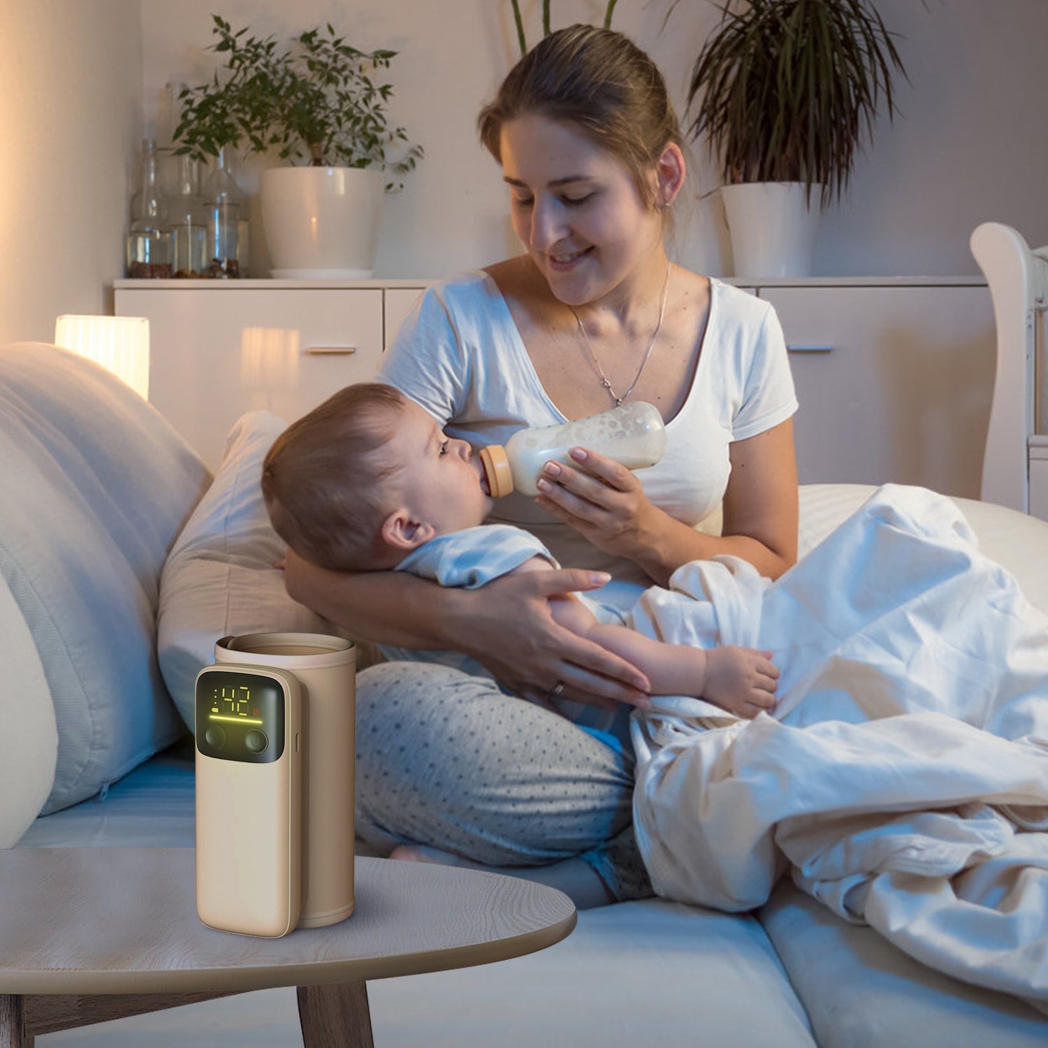 Portable Baby Bottle Warmer USB Rechargeable 6 Temperature