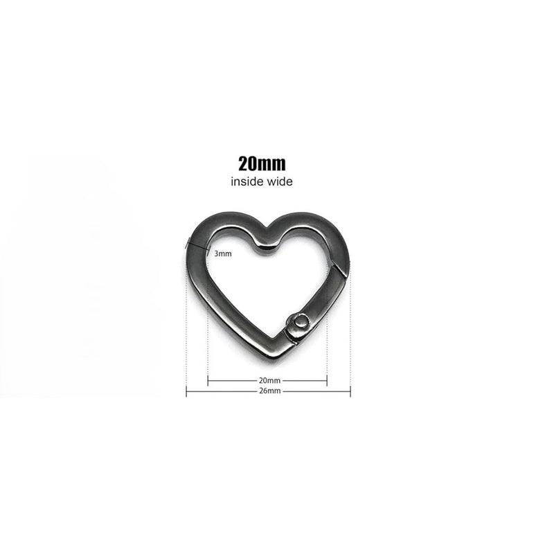 Premium Heart Shape Spring Clip Hooks Durable Bag Connector Set