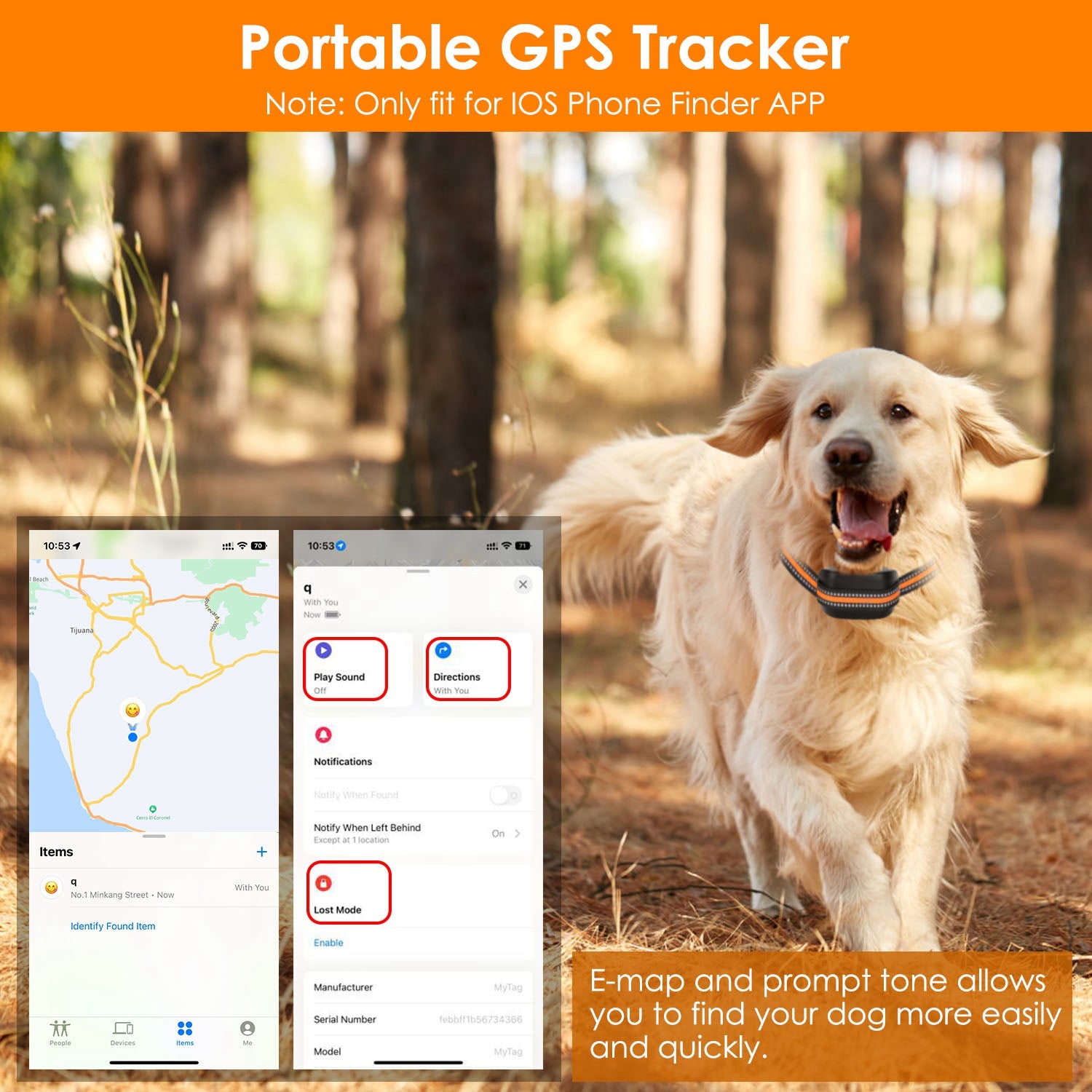 2-in-1 Wireless GPS Dog Fence Tracker Collar with Waterproof Design