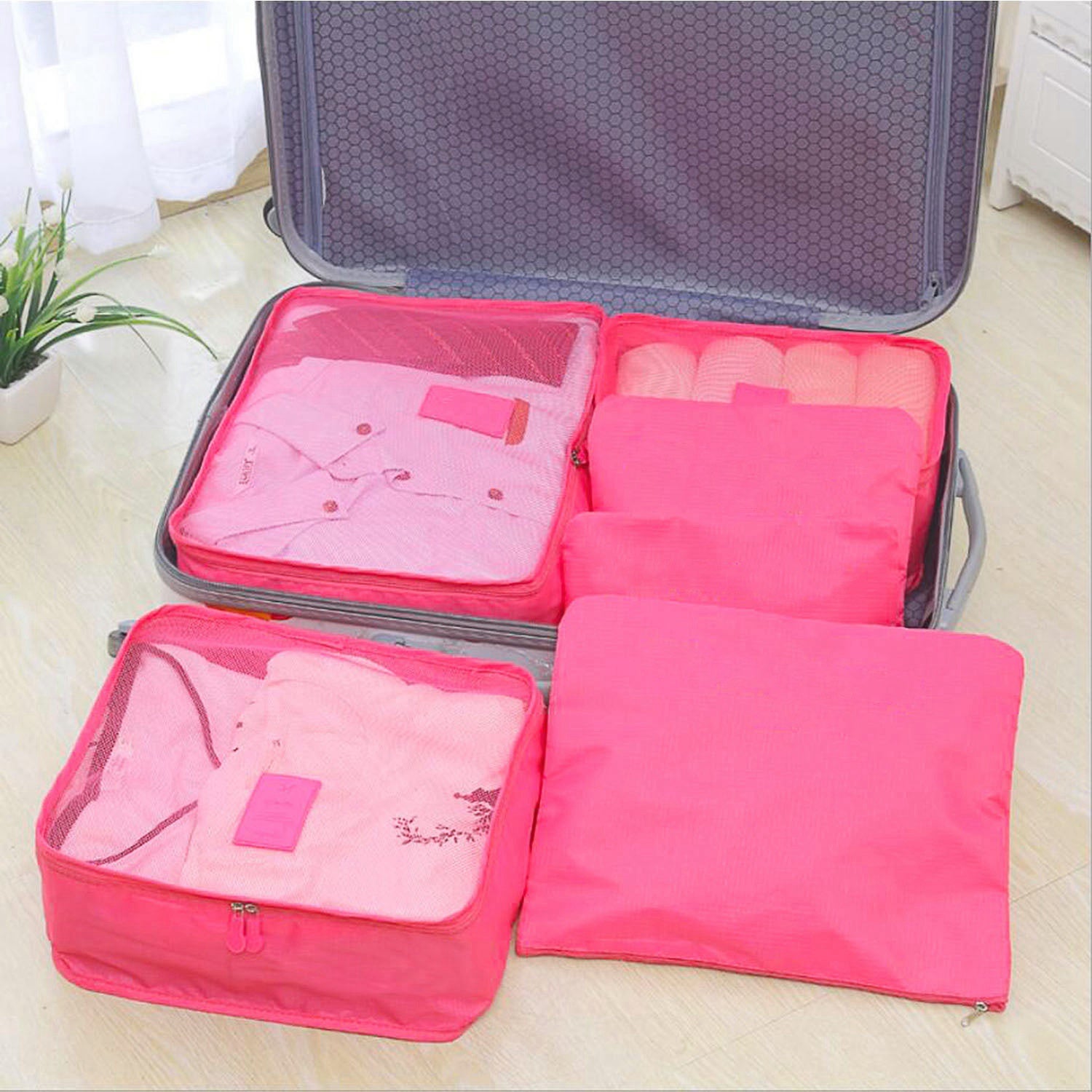 9Pcs Travel Packing Cubes Set Clothes Storage Organizer Bags