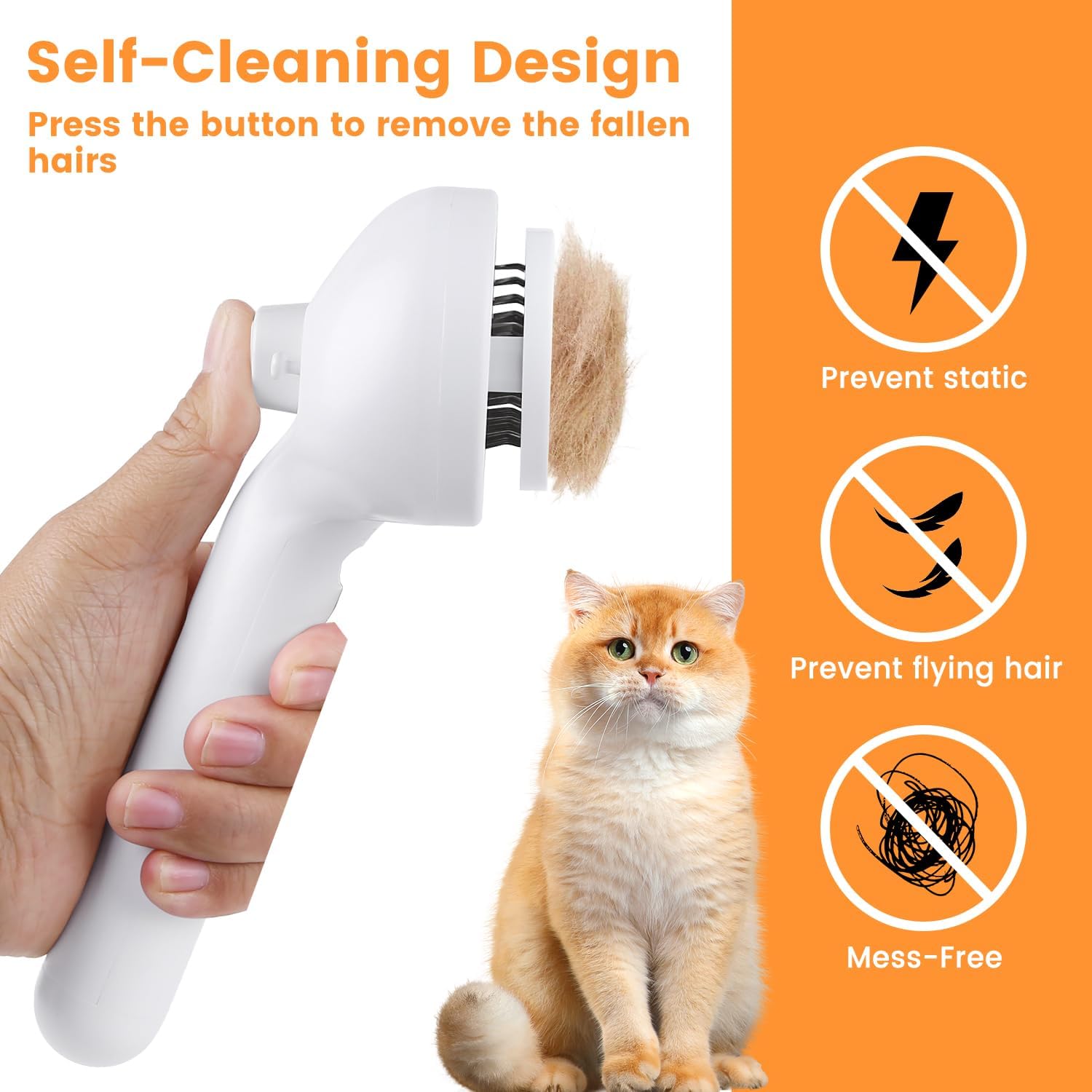 Premium 3in1 Pet Steam Brush Spray Grooming Hair Removal Tool