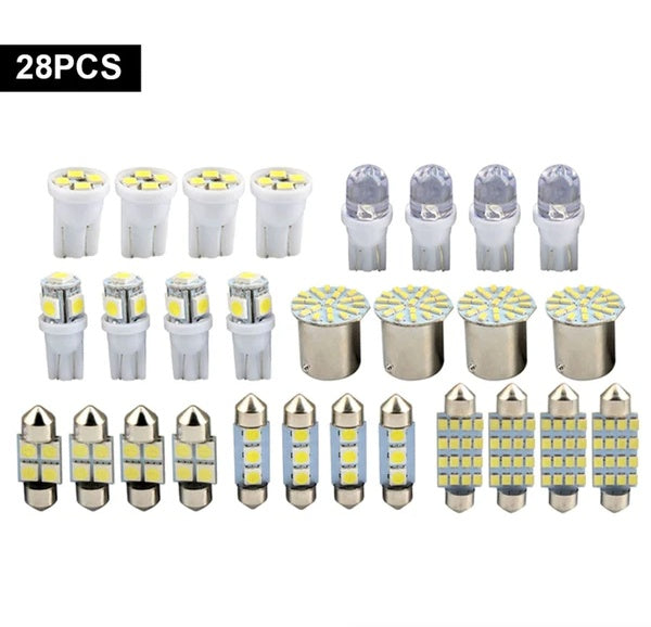 Premium 28PCS Car LED Interior Light Kit – Bright White Set