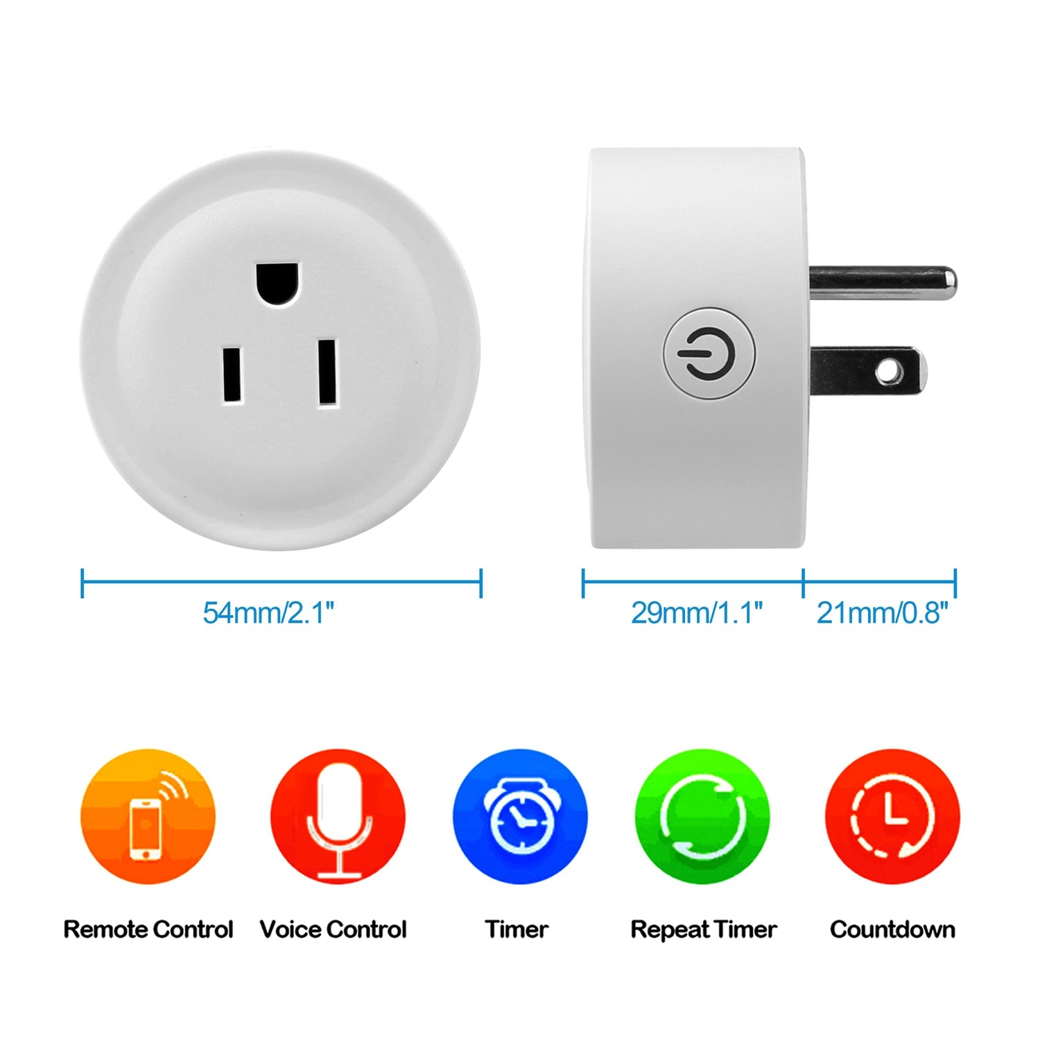 WiFi Smart Plug with App Remote Control & Voice Assistant Support