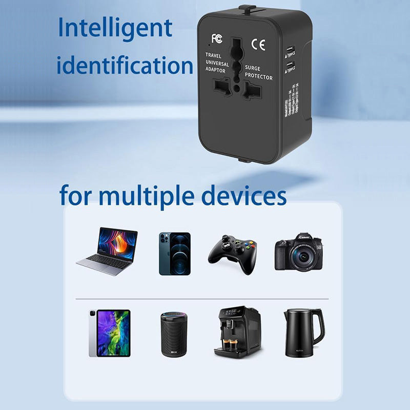 Universal Travel Adapter Worldwide All in One Plug with Dual USB