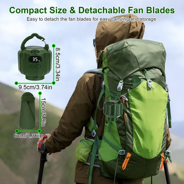 Portable Camping LED Fan Lantern USB Rechargeable Hanging Fan