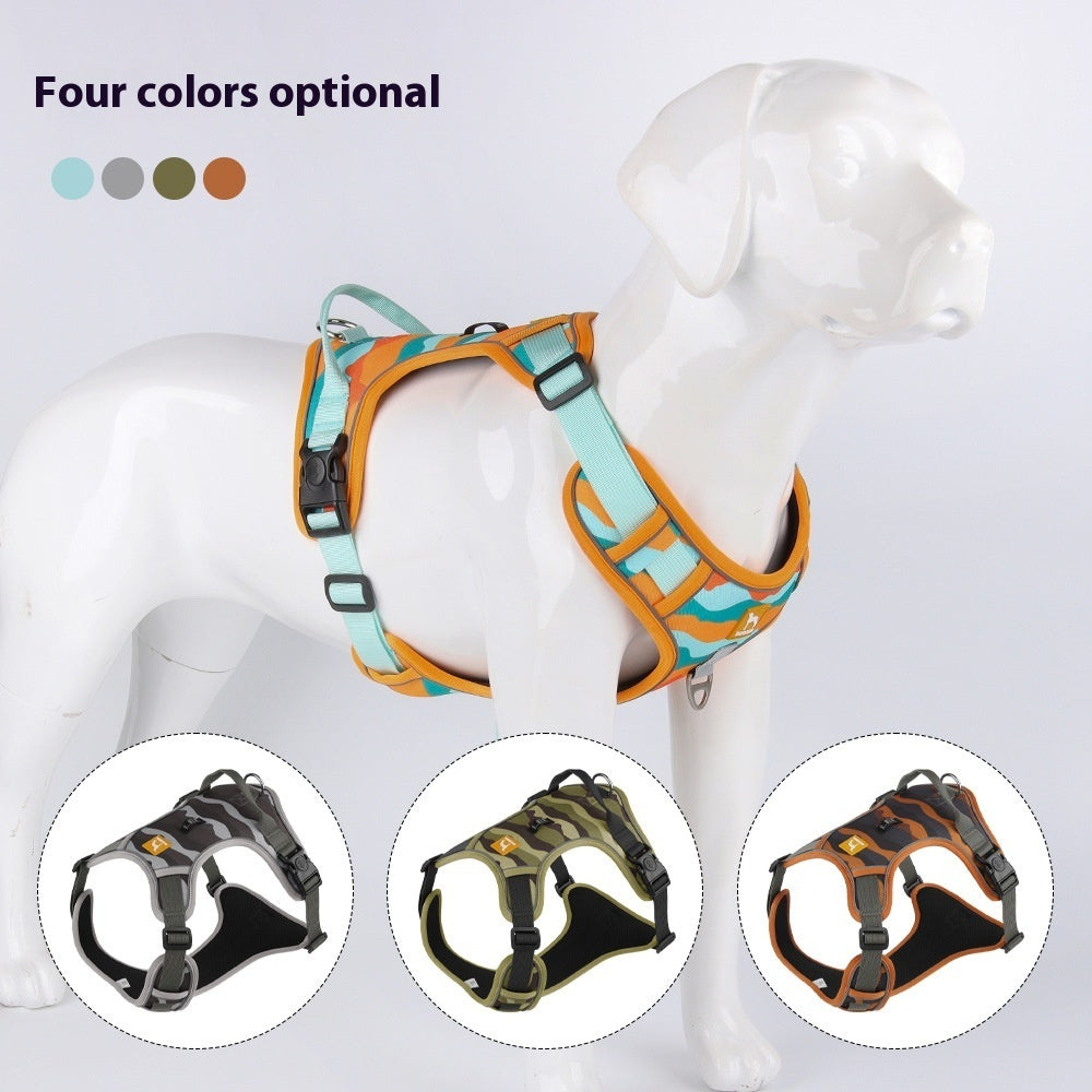 Premium Reflective Dog Harness Leash Set Chest Back Control