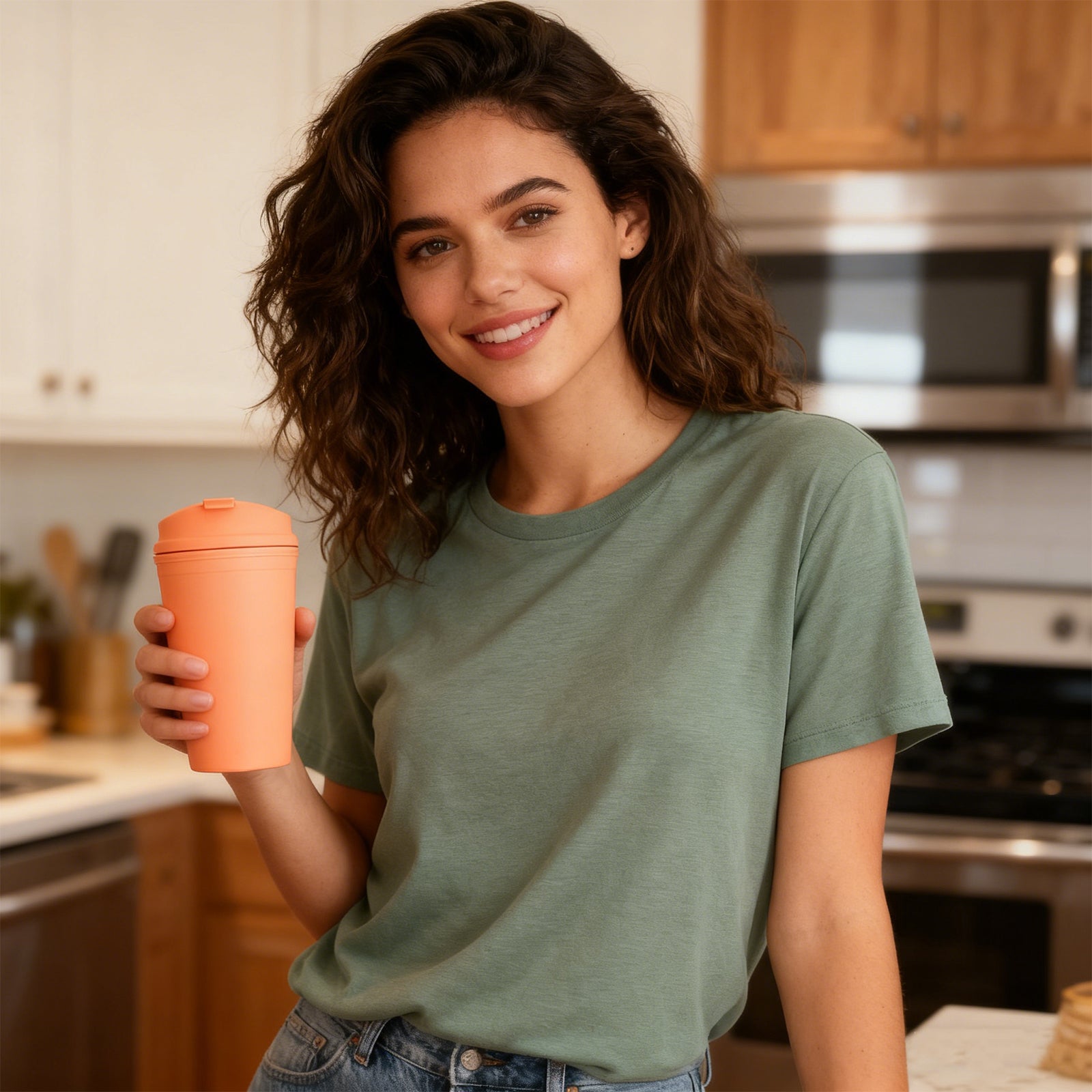 650ml Orange Coffee Cup Mug Stylish Drinkware 7783