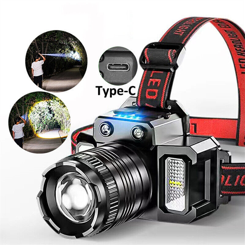 Ultra Bright LED Headlamp Rechargeable Motion Sensor Power Bank