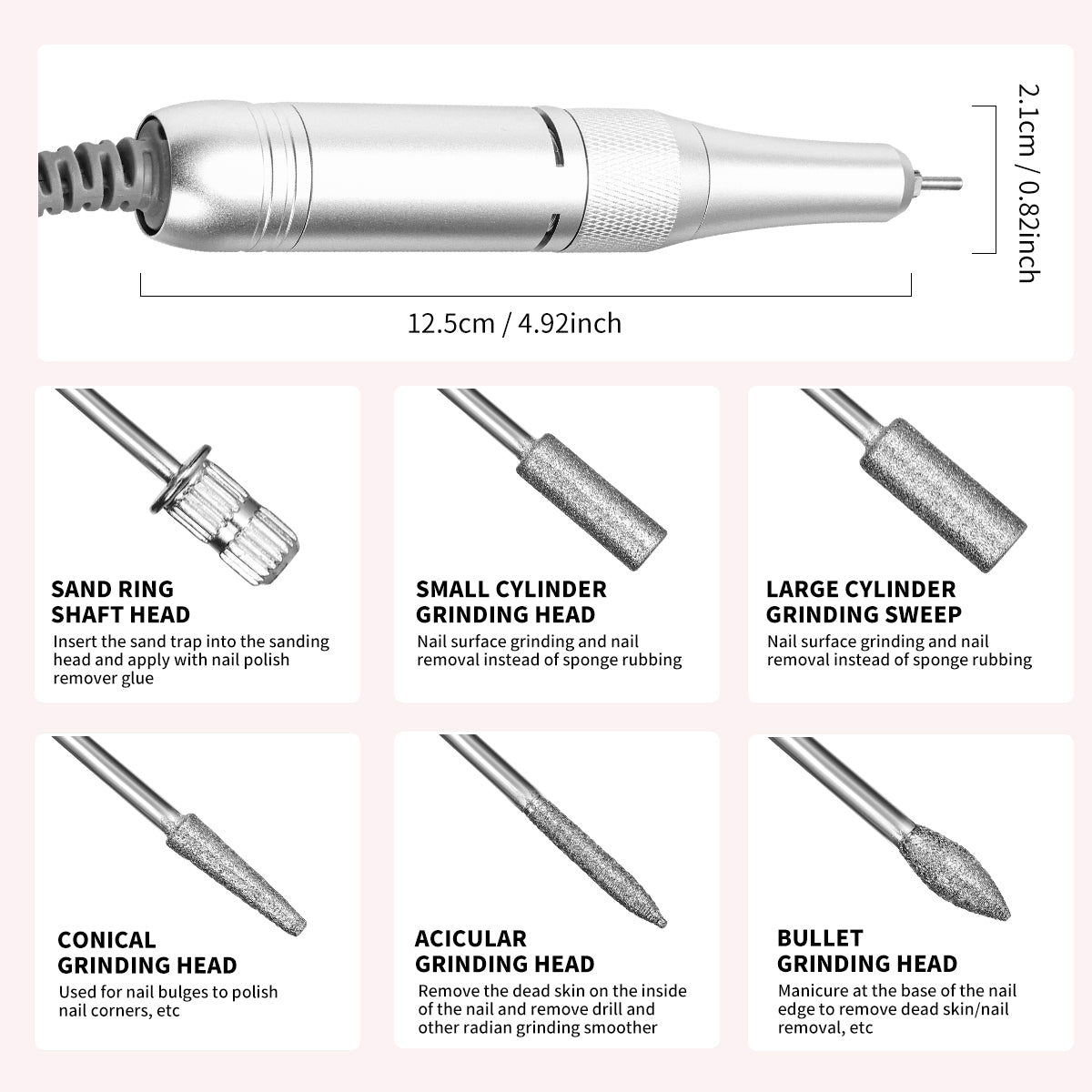 45000RPM Portable Rechargeable Electric Nail Drill Kit