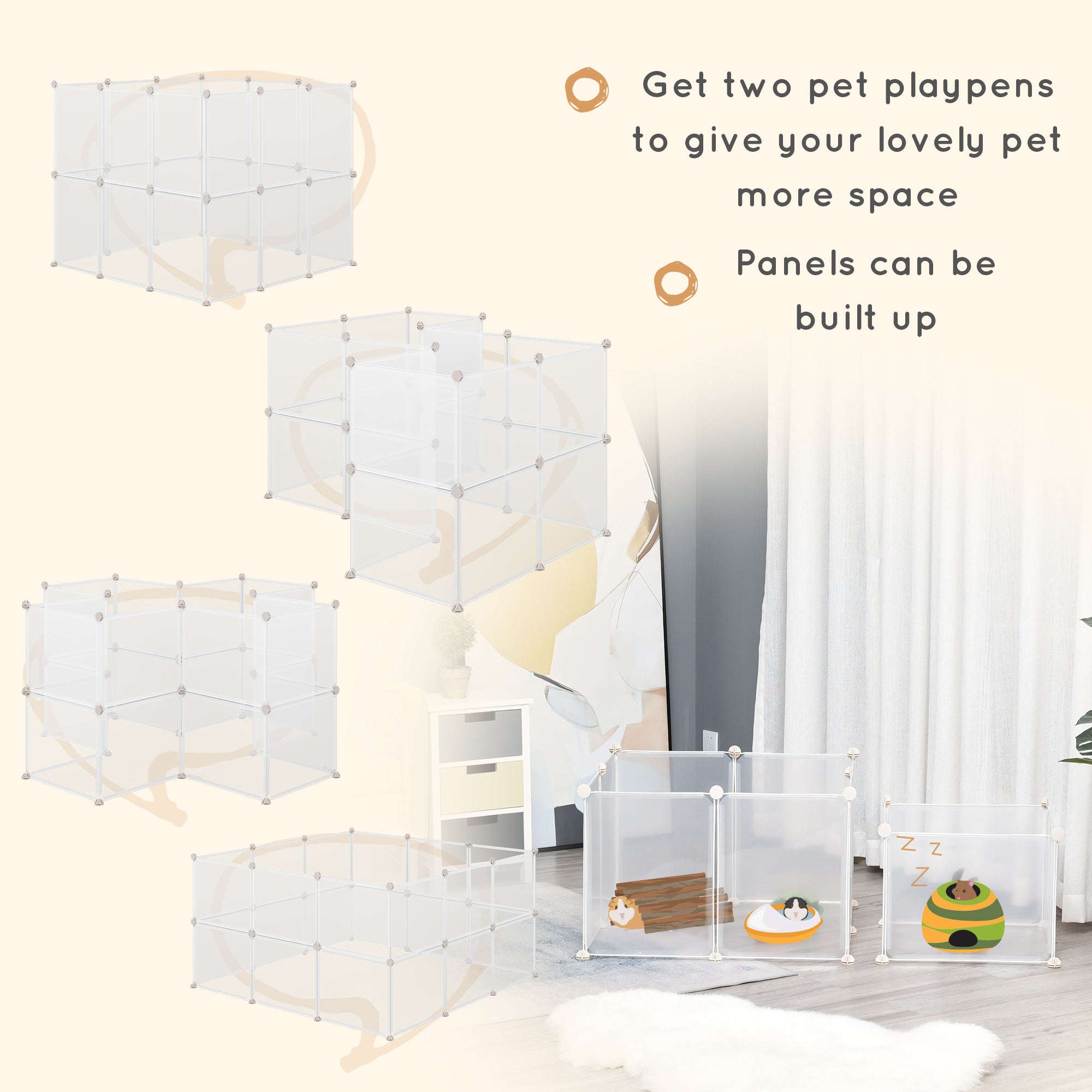 Premium DIY Pet Playpen Portable Small Animal Enclosure