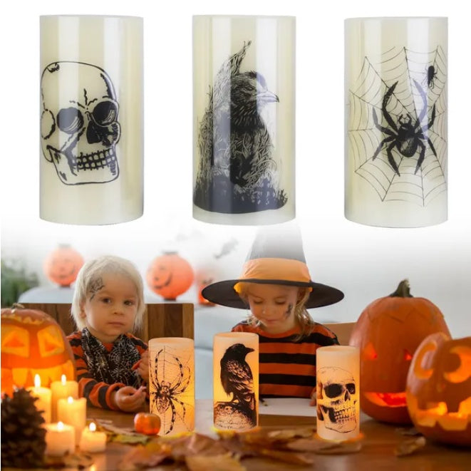 Halloween Flameless Candle Lamps 3 Pack LED