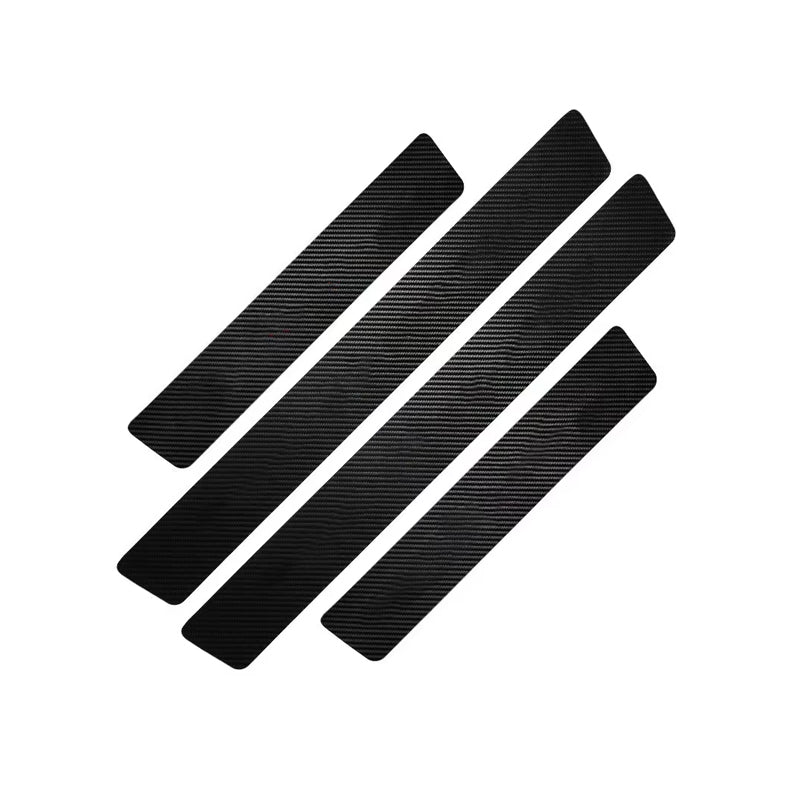 4PCS Carbon Fiber Car Door Sill Protector Scratch Guard