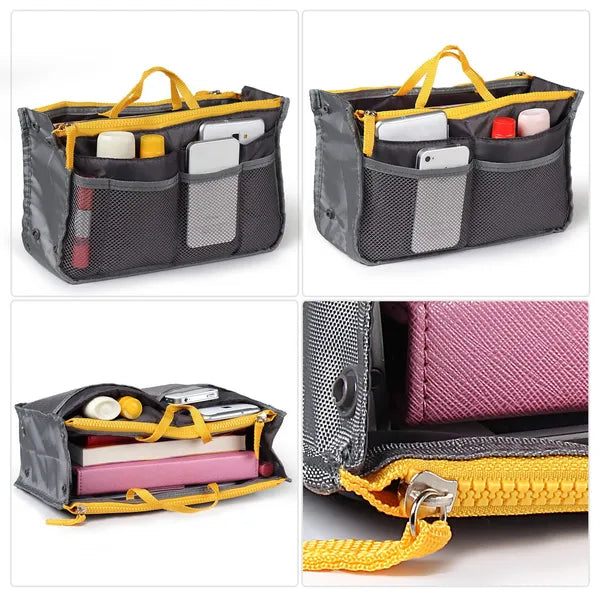 Women Travel Handbag Organizer Insert Multi-Pocket Makeup Bag