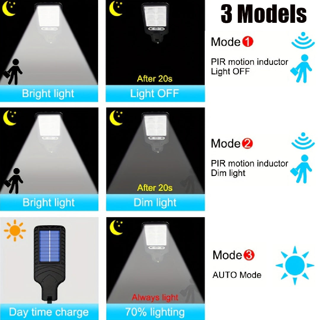 108 LED Solar Street Light Waterproof Motion Sensor Remote Control