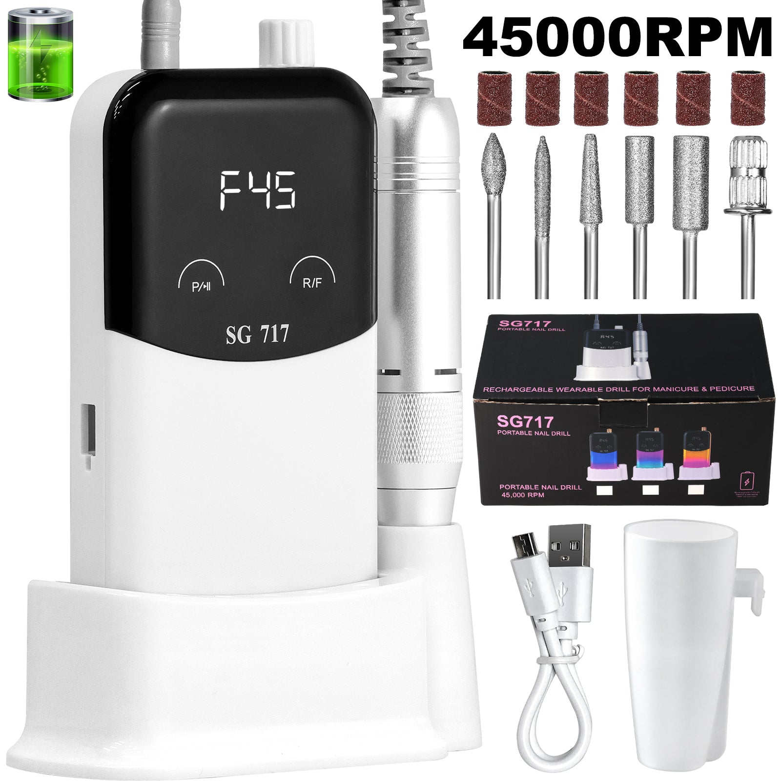 45000RPM Gradient Rechargeable Nail Drill