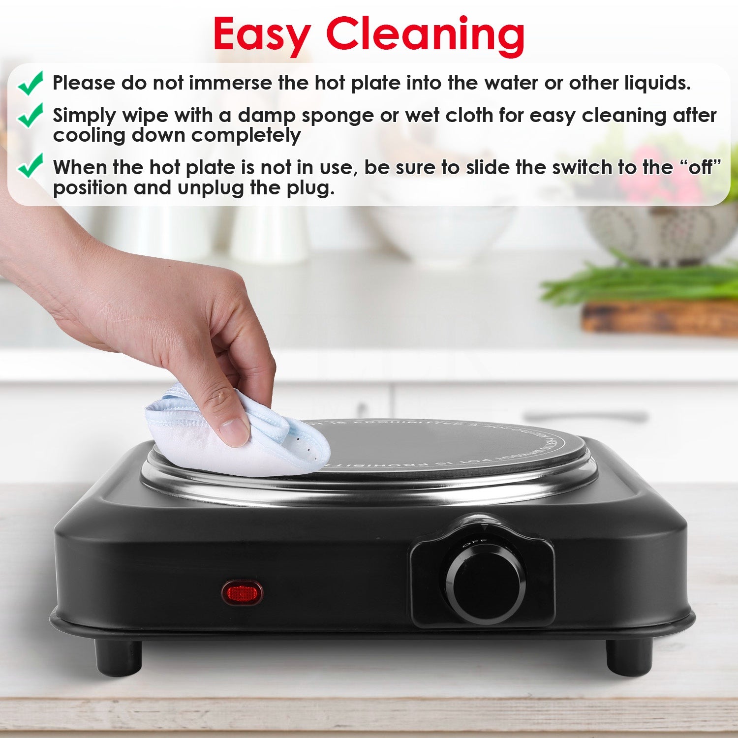 Powerful Infrared Hot Plate Portable Electric Single Burner