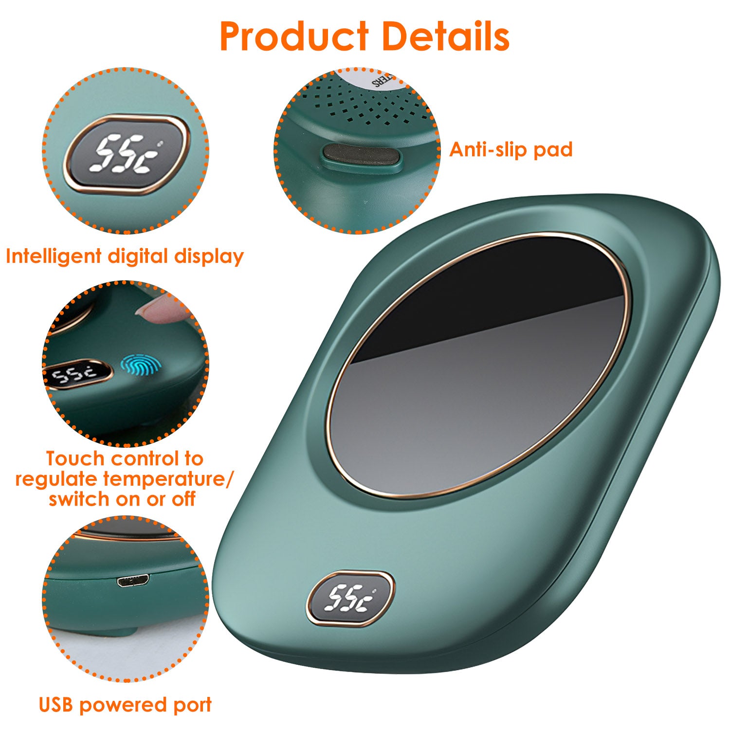 Electric Coffee Mug Warmer for Desk with 3 Temperature Settings