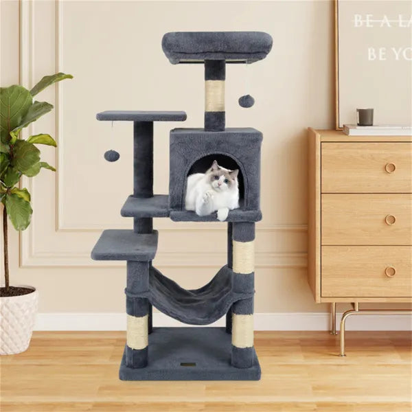 Premium Multi Level Cat Tree with Condo Hammock and Top Perch