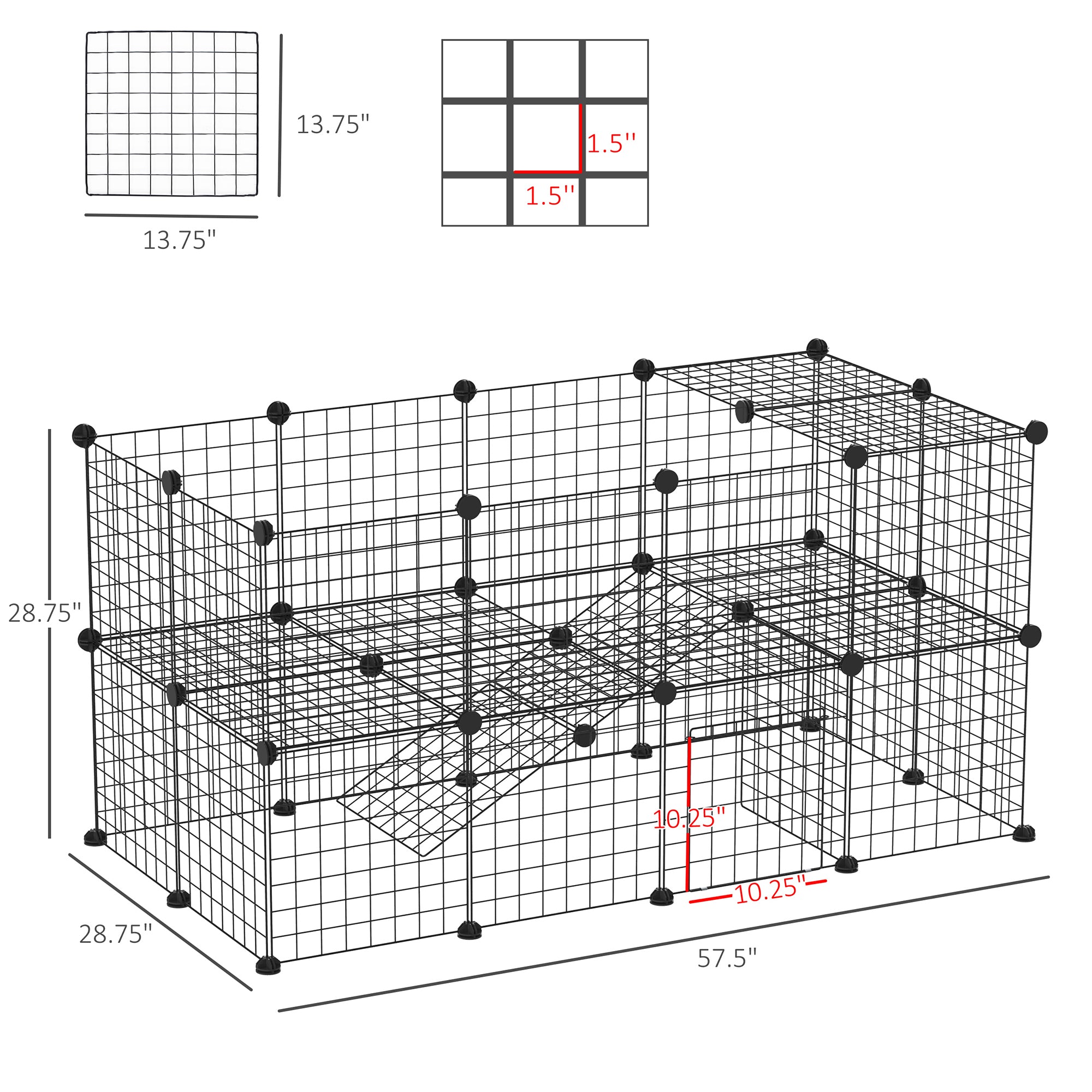 36-Panel Small Animal Playpen with Door – Modular Indoor Pet Exercise Fence