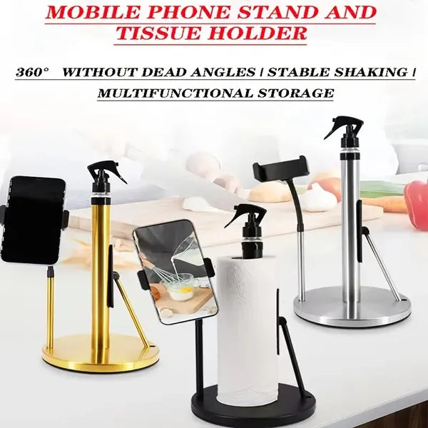 Premium 3-in-1 Adjustable Stand Tissue Holder Phone Mount Set
