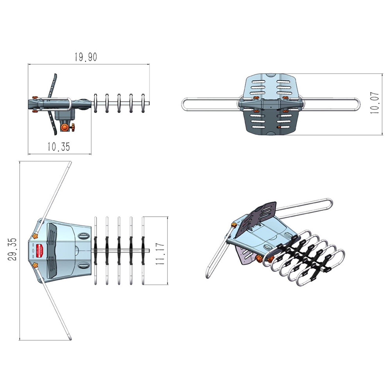 Outdoor TV Antenna 360 Degree Rotation High Gain Signal