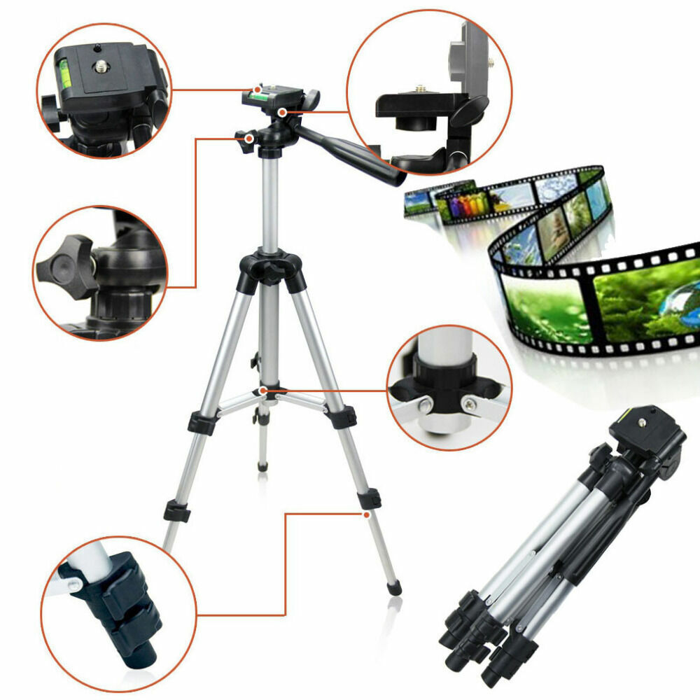 Professional Camera Tripod Stand Phone Holder Portable Mount