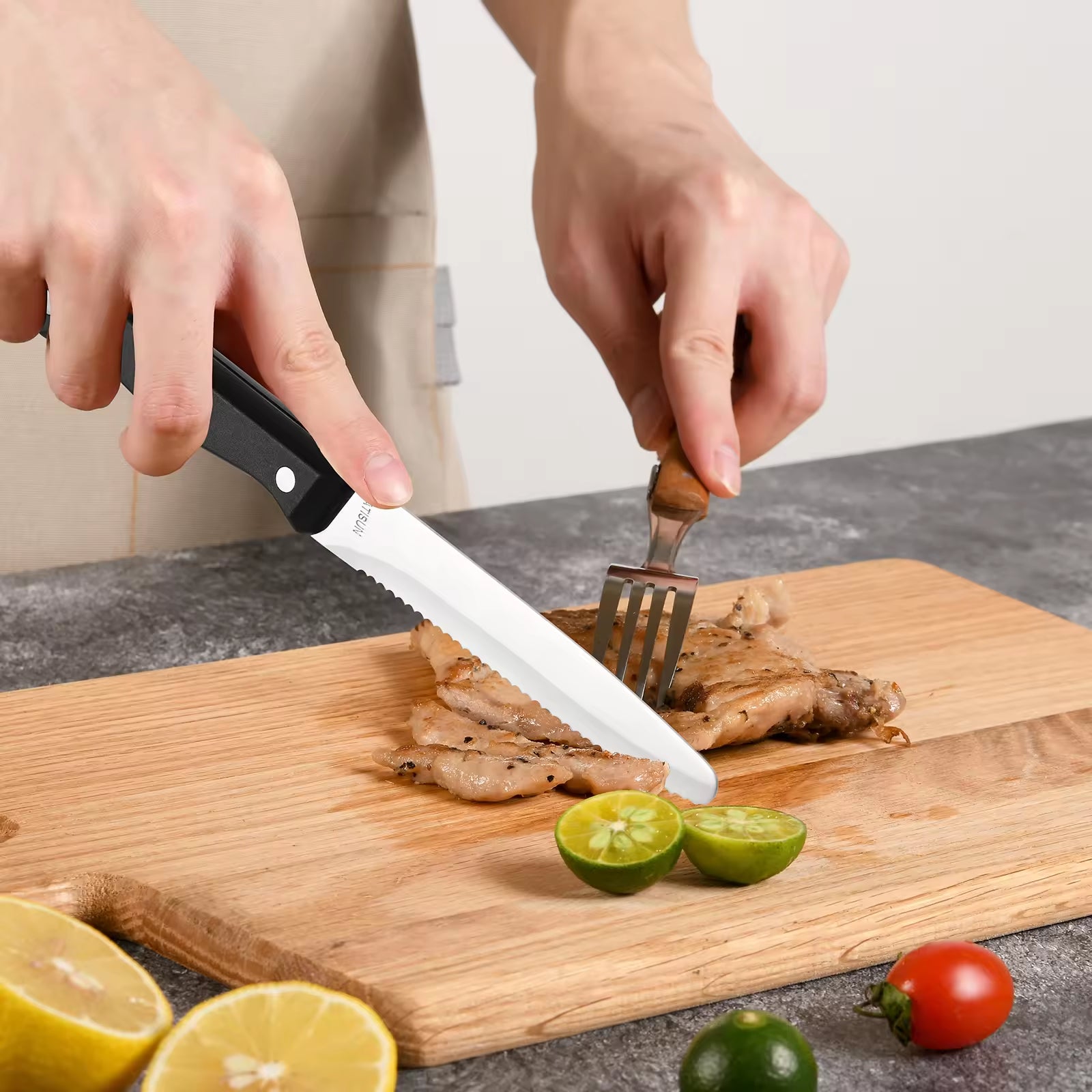 12 Piece Kitchen Knife Set High Carbon Steel Blades with ABS Handles