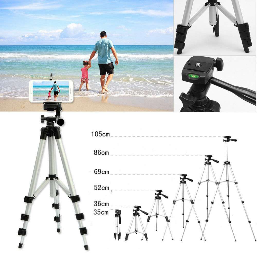Professional Camera Tripod Stand Phone Holder Portable Mount