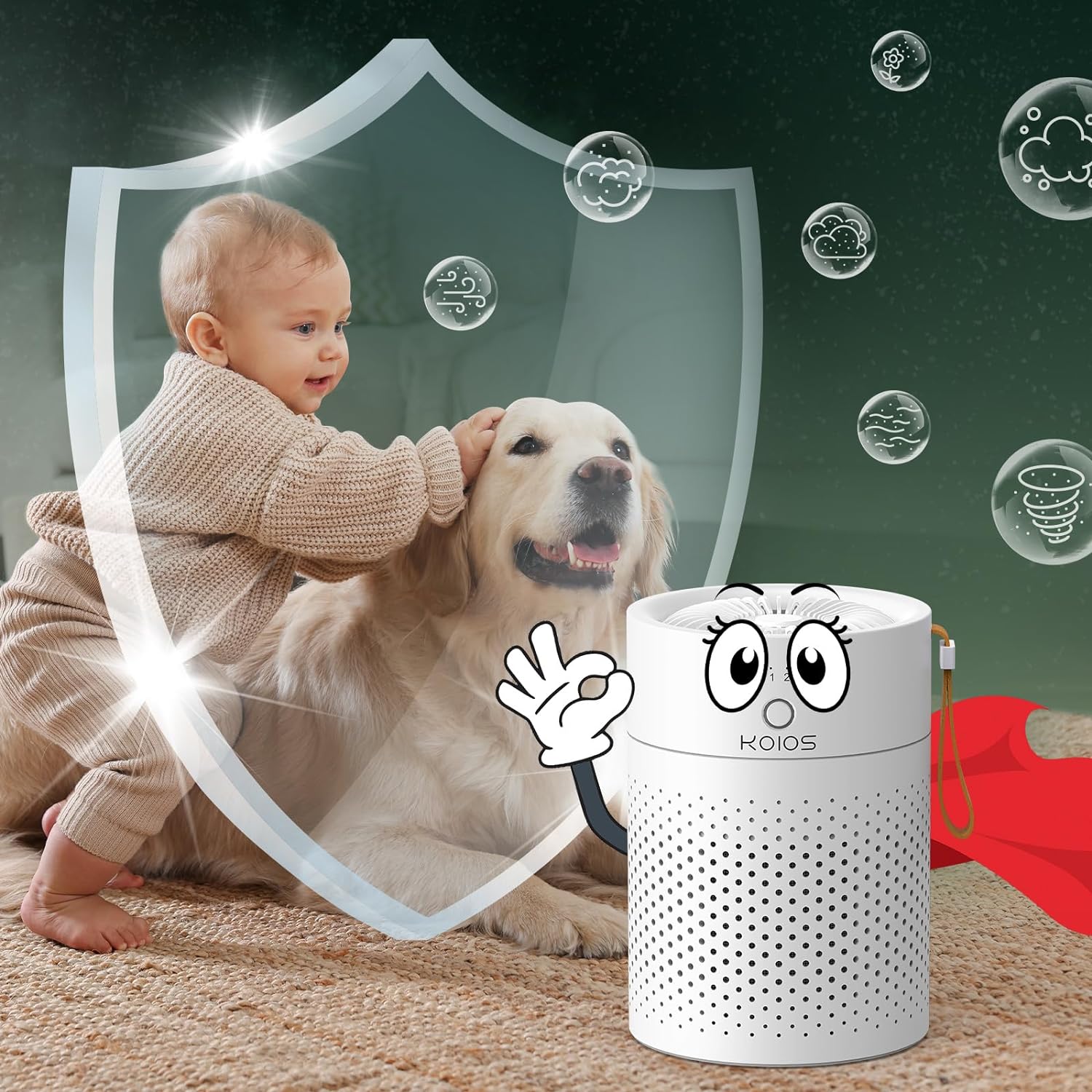 H13 True HEPA Air Purifier Quiet Portable Cleaner for Home Room