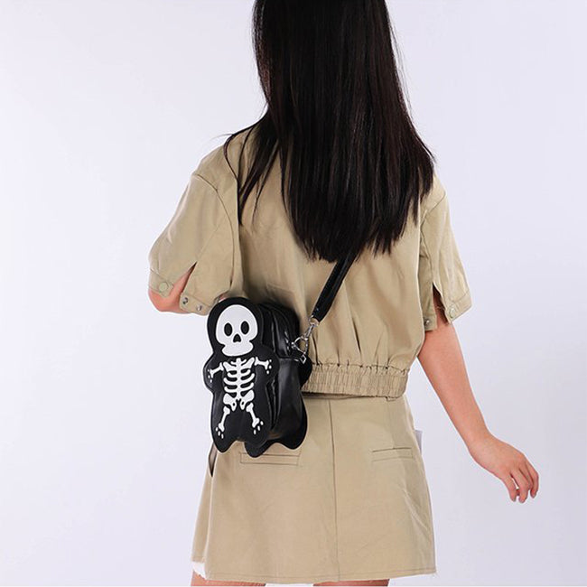 Halloween Skull Crossbody Bag Y2K Cute Shoulder Phone Bag For Women