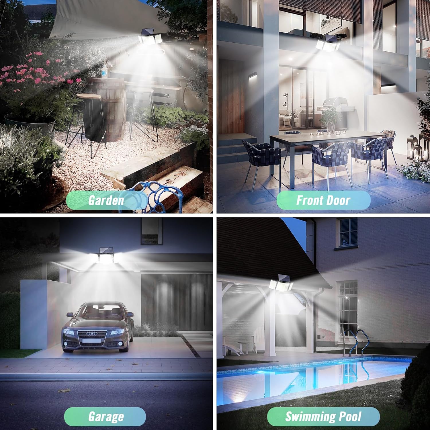 348 LED Solar Street Light Motion Sensor Remote Waterproof Lamp