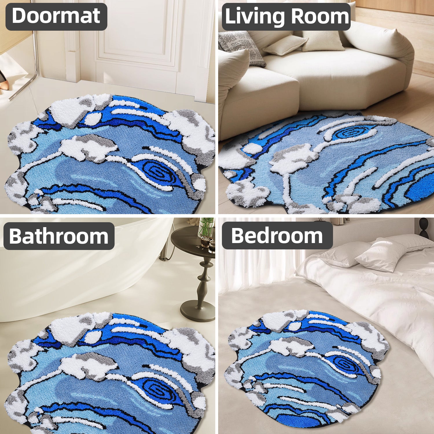 Non Slip Absorbent Bathroom Rug Cute Aesthetic Floor Mat